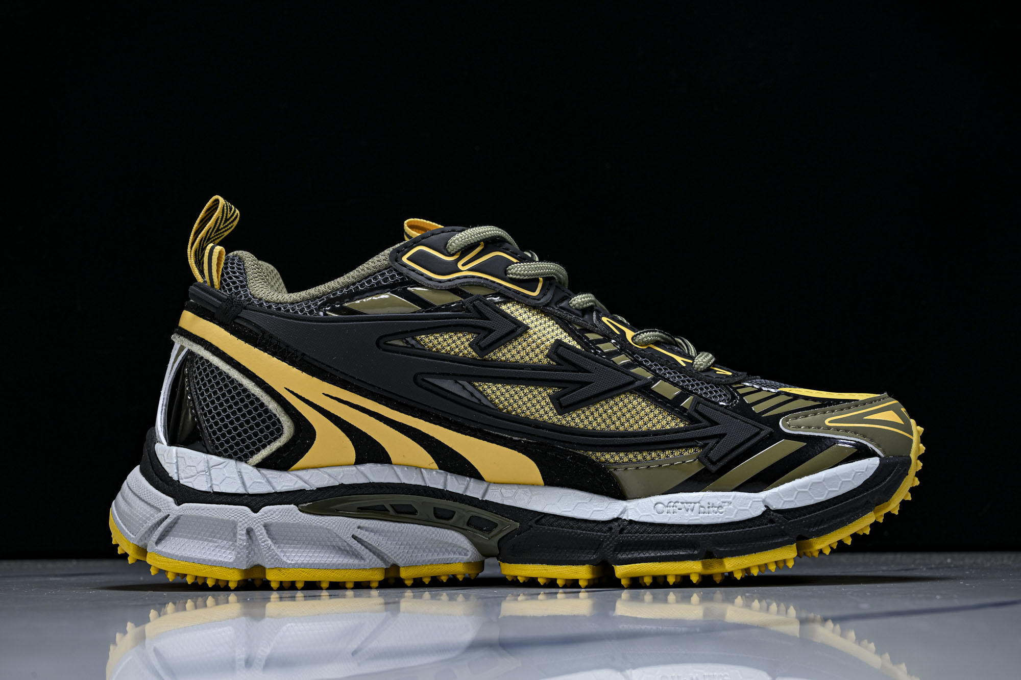 (PT.纯原)OFF WHITE 黑白三箭头登山厚底老爹鞋增高男女运动休闲鞋#穿上off--White 