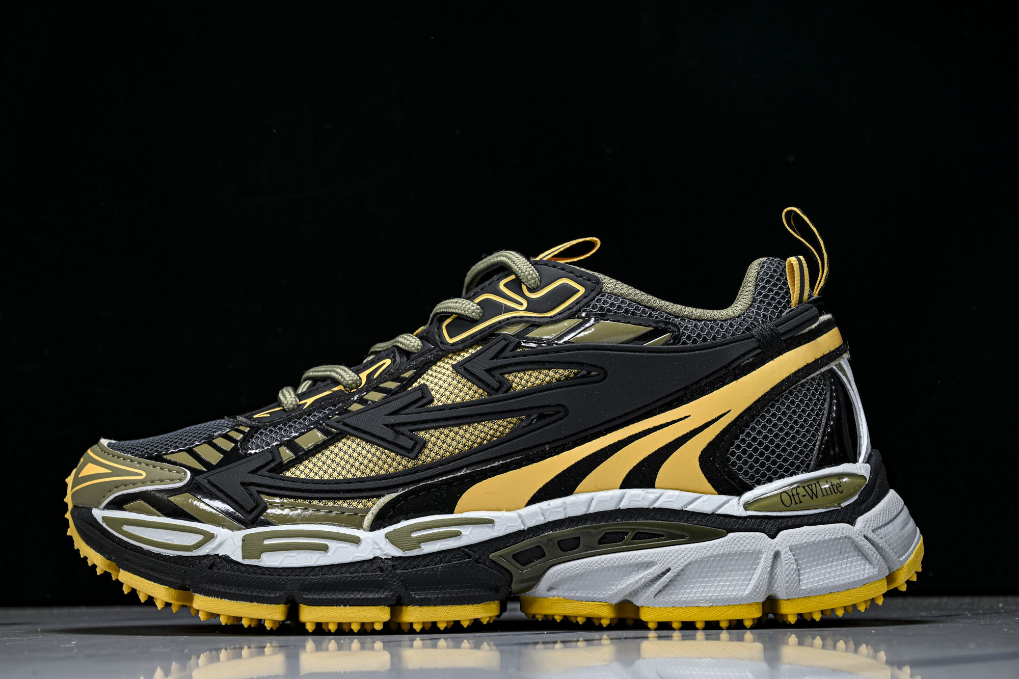 (PT.纯原)OFF WHITE 黑白三箭头登山厚底老爹鞋增高男女运动休闲鞋#穿上off--White 