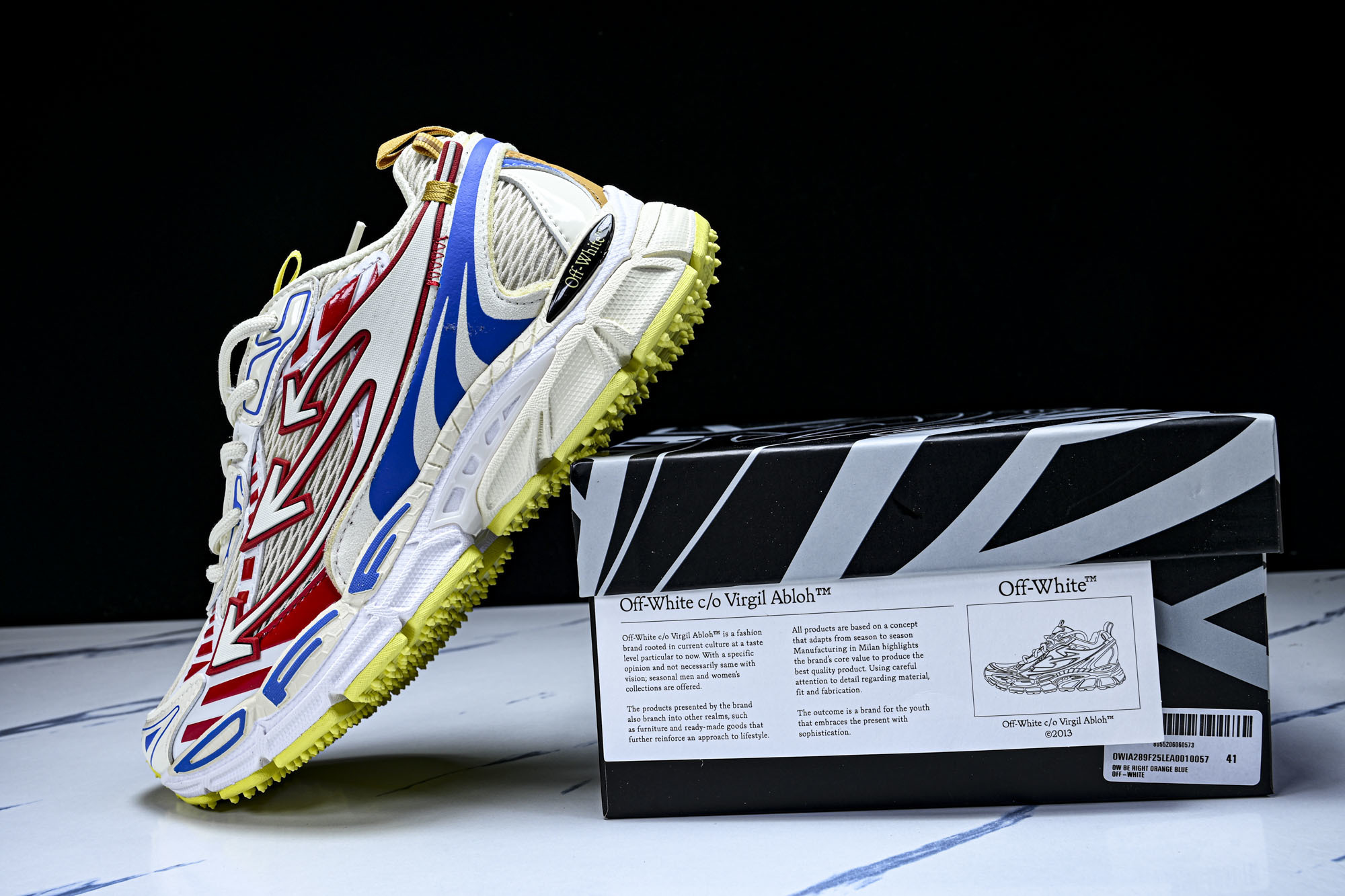 (PT.纯原)OFF WHITE 黑白三箭头登山厚底老爹鞋增高男女运动休闲鞋#穿上off--White 