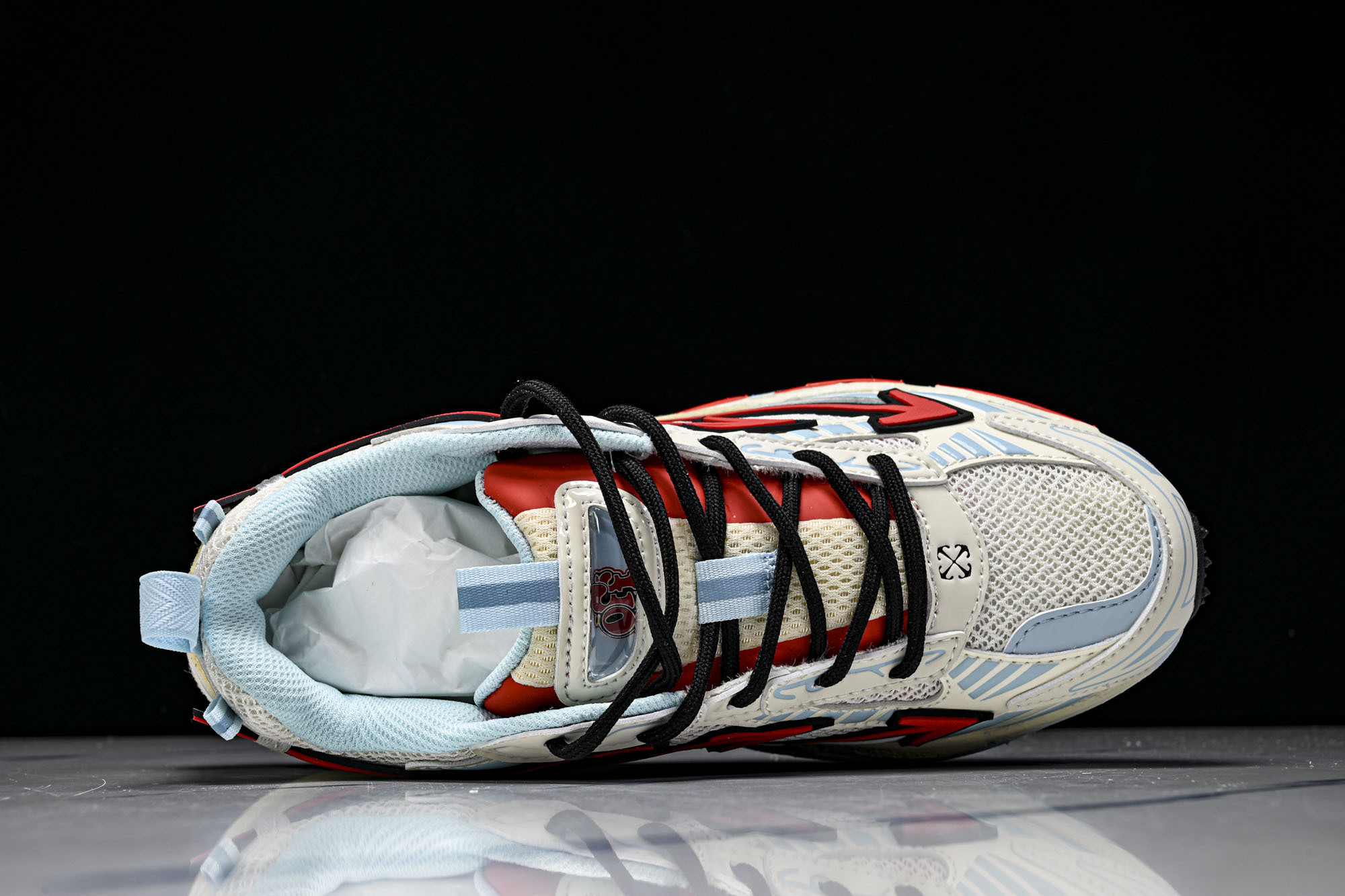 (PT.纯原)OFF WHITE 黑白三箭头登山厚底老爹鞋增高男女运动休闲鞋#穿上off--White 