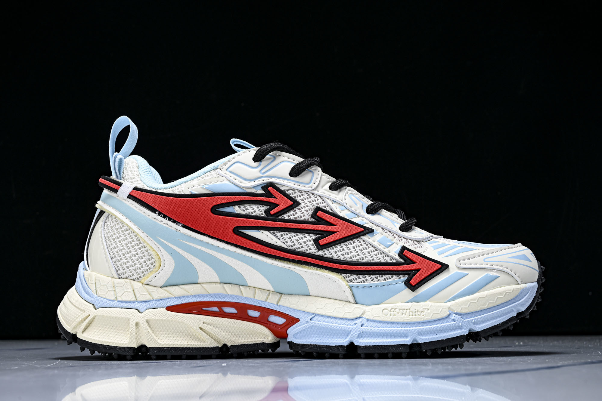 (PT.纯原)OFF WHITE 黑白三箭头登山厚底老爹鞋增高男女运动休闲鞋#穿上off--White 