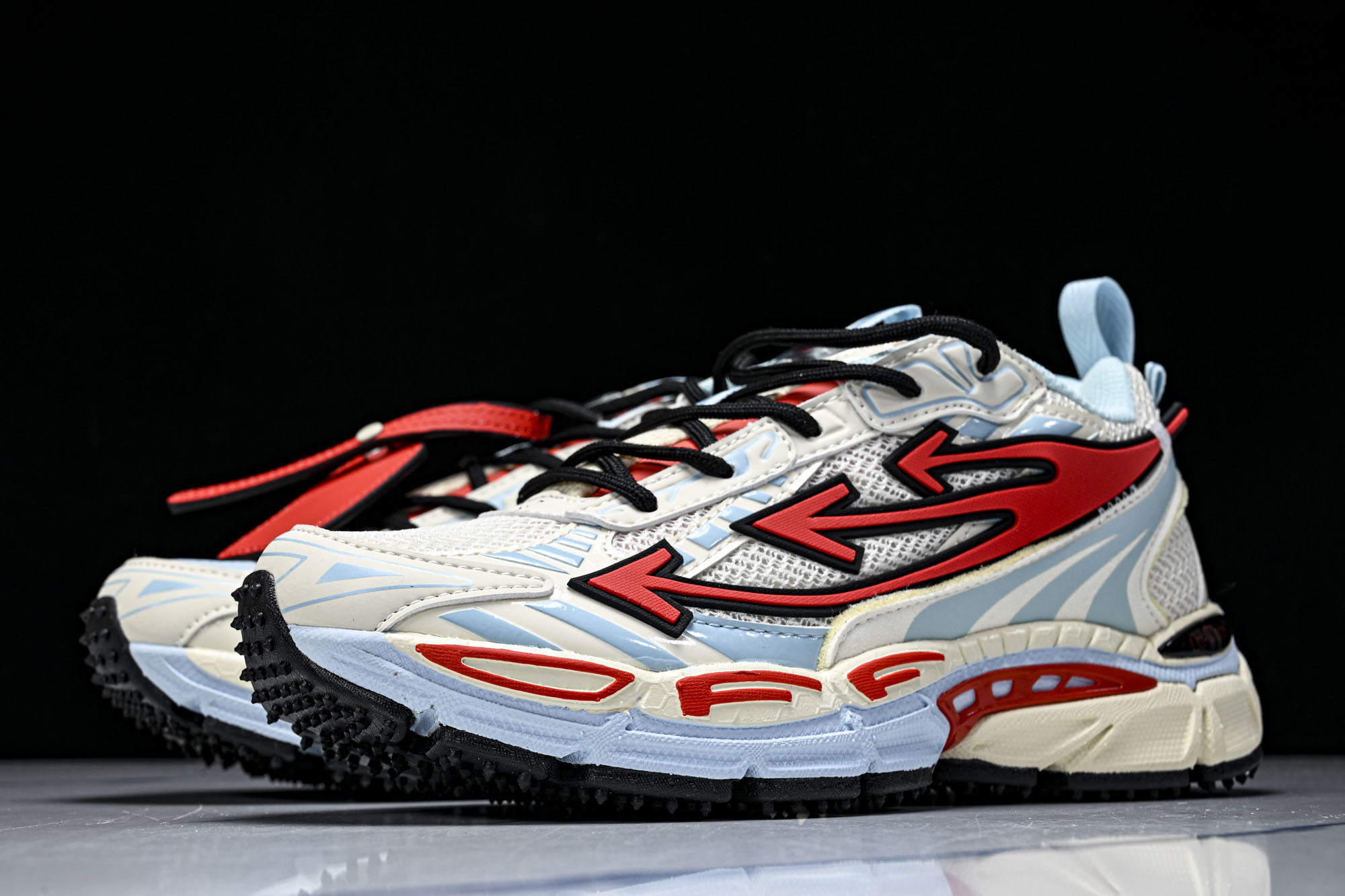 (PT.纯原)OFF WHITE 黑白三箭头登山厚底老爹鞋增高男女运动休闲鞋#穿上off--White 