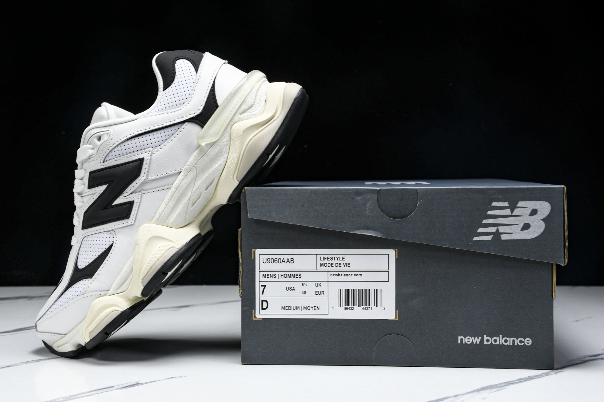 Joe Freshgoods x New Balance NB9060 复古休闲运动慢跑鞋 白黑色 U9