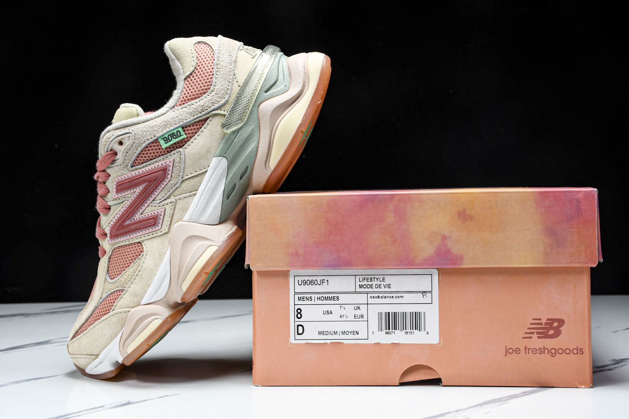 Joe Freshgoods x New Balance NB9060 复古休闲运动慢跑鞋 米粉色 U9