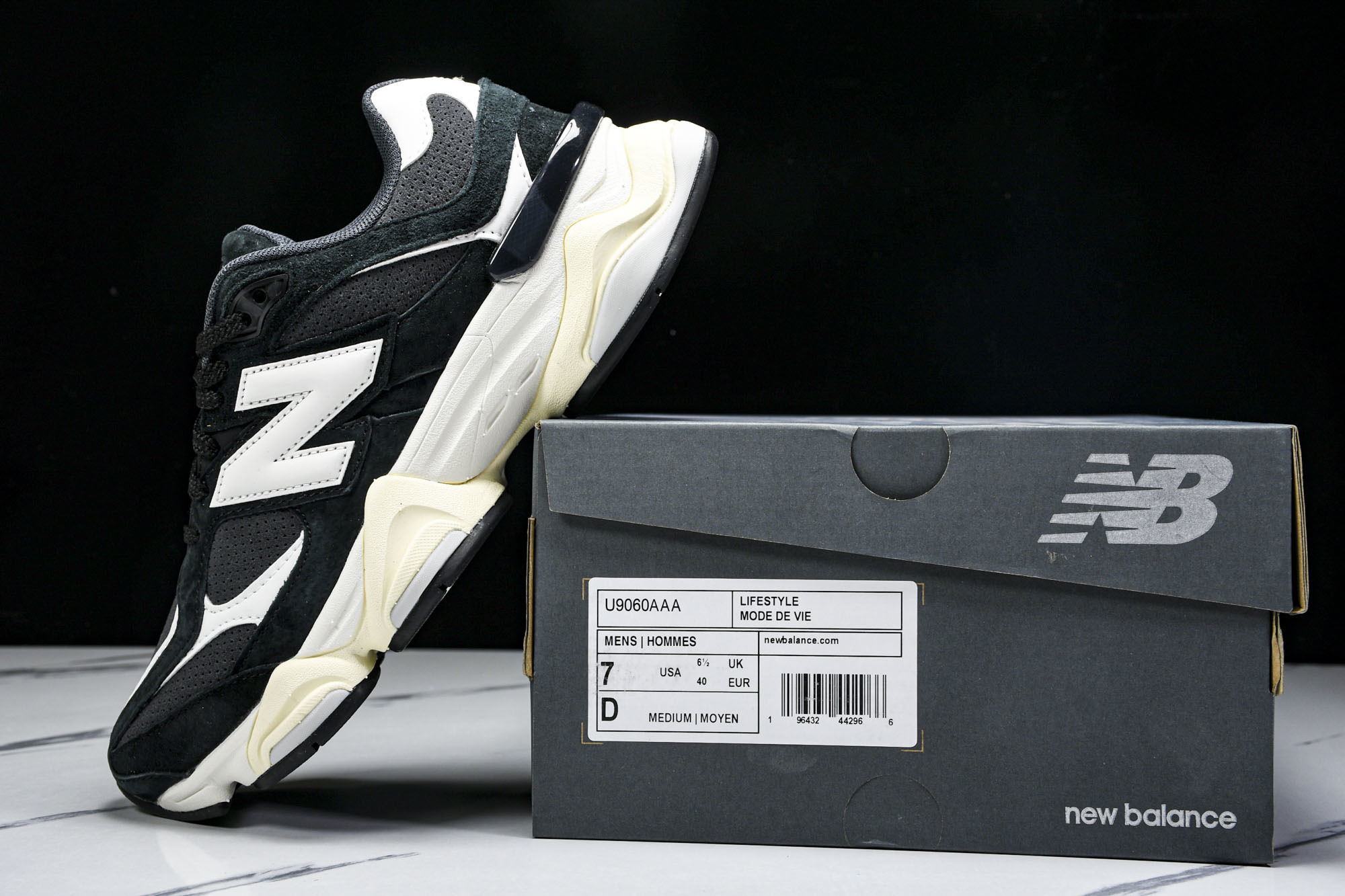 Joe Freshgoods x New Balance NB9060 复古休闲运动慢跑鞋 黑白色 U9