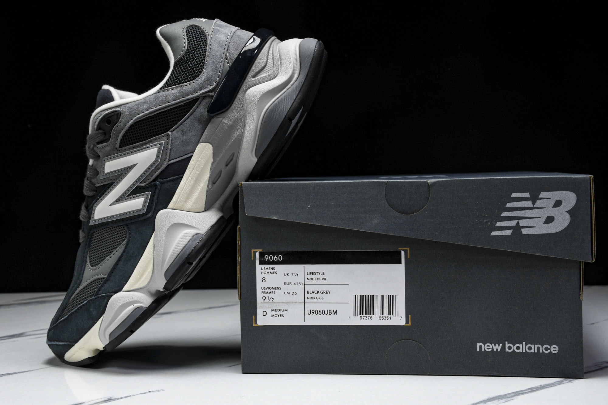 Joe Freshgoods x New Balance NB9060 复古休闲运动慢跑鞋 黑灰色 U9