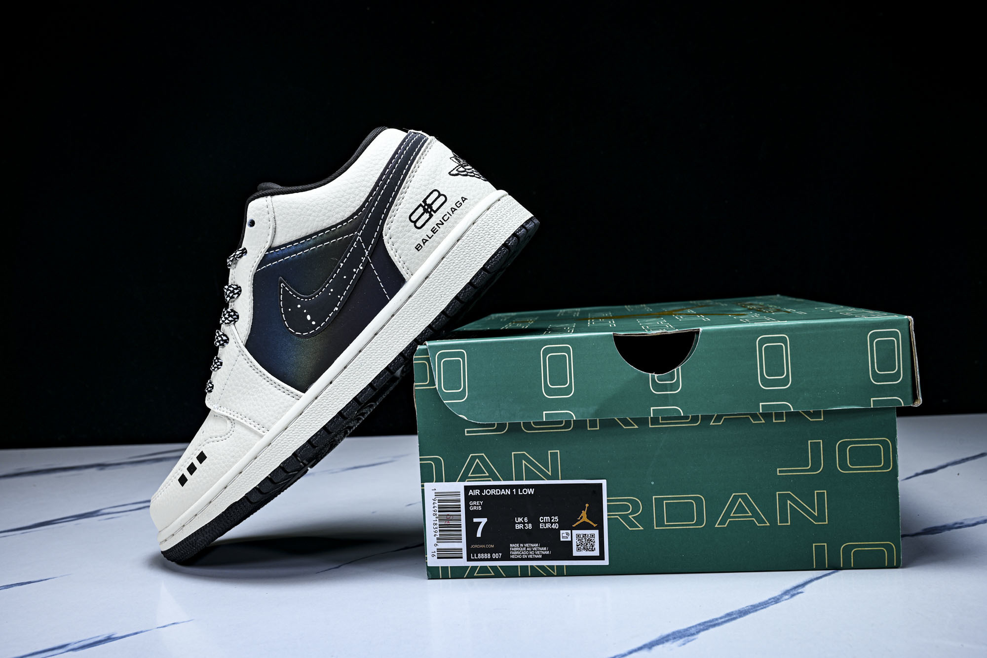 Air Jordan 1 Low AJ1 乔1斯图西联名 高端定制 低帮复古篮球鞋LL8888 0073