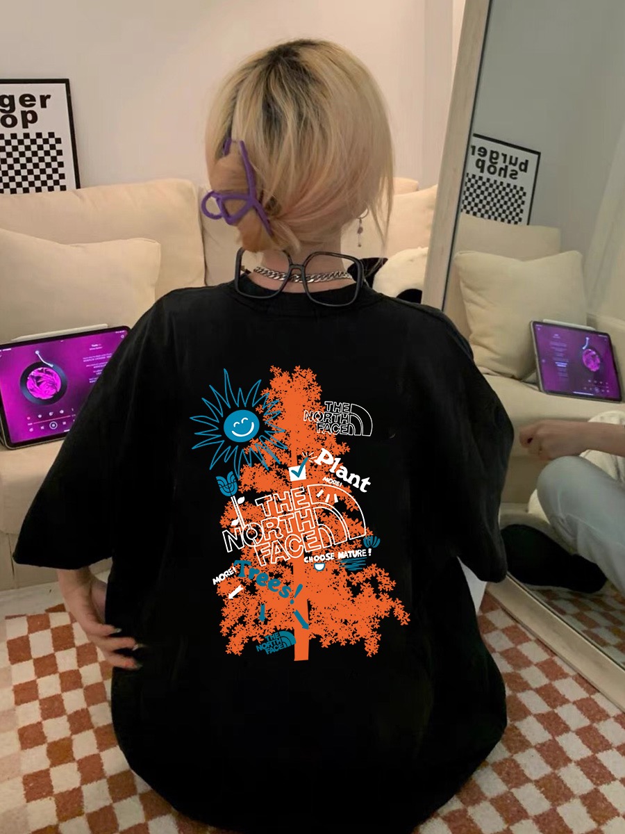 TNF2025 Summer Tree T-shirt: Comfortable Cotton Tee for Men and Women - 图片 4