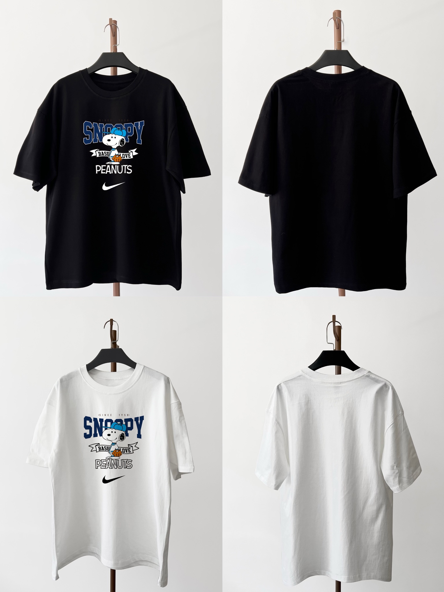 Snoopy & Nike Couple T-shirt: Cotton, Precision Sewing, Retro Design, Multiple Sizes. - 图片 9