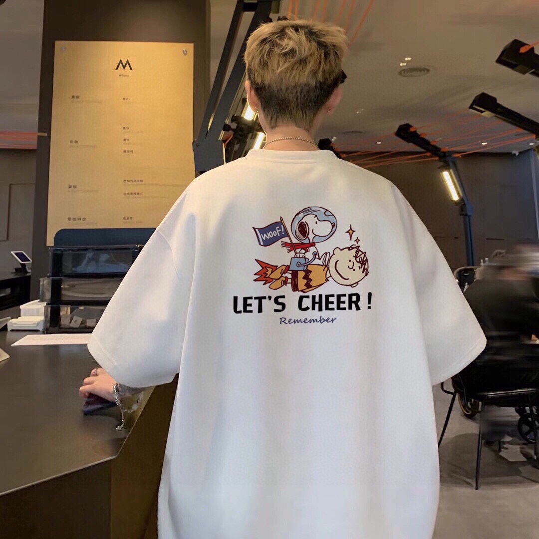 Nick Nike Snoopy’s “Let’s Cheer” Cotton T-shirt for Same-Sex Couples - 图片 1