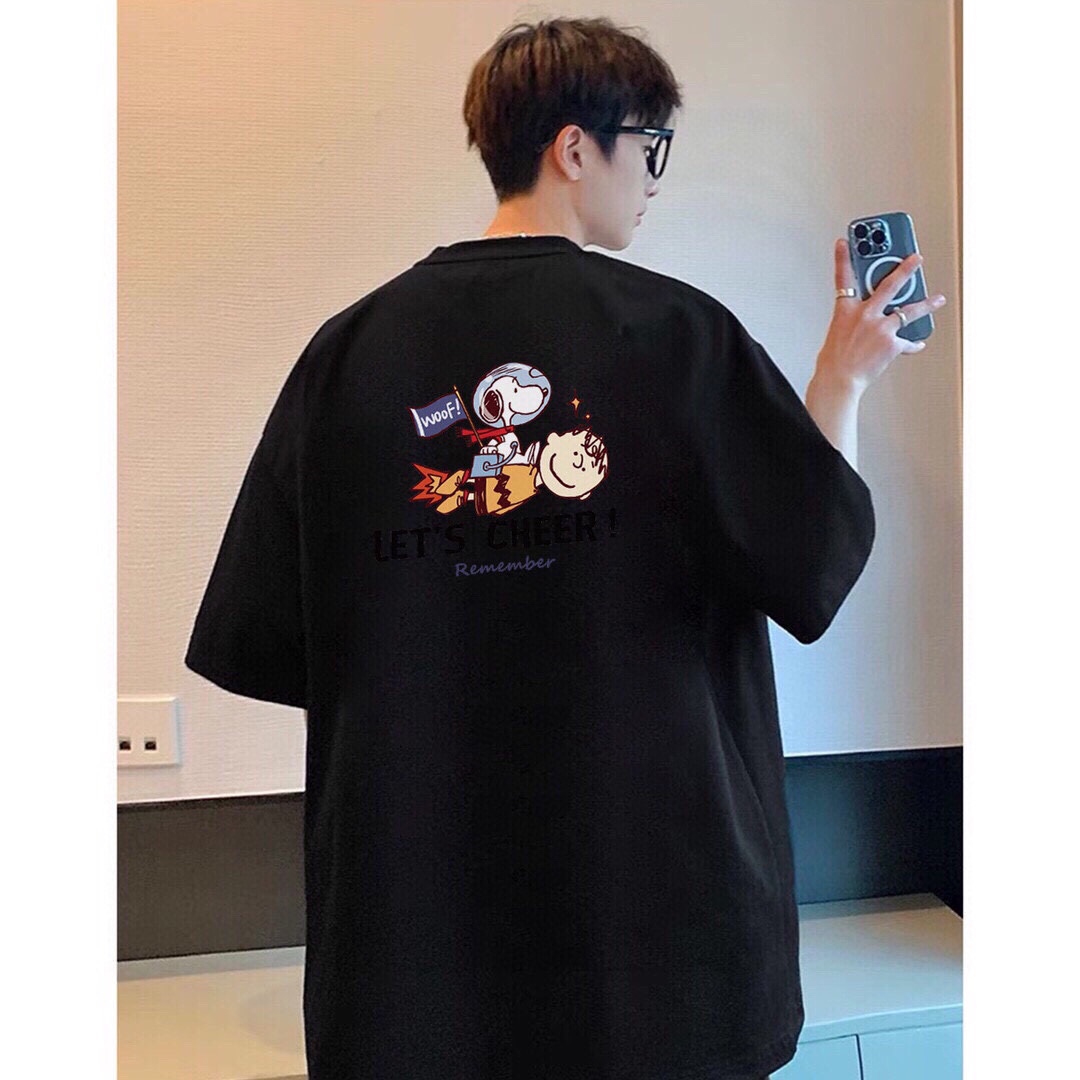 Nick Nike Snoopy’s “Let’s Cheer” Cotton T-shirt for Same-Sex Couples - 图片 4