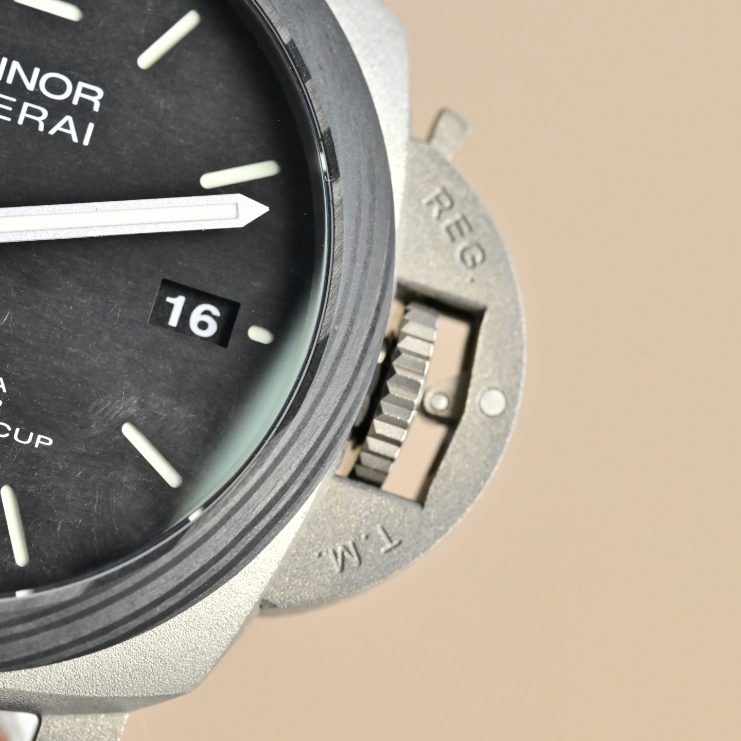 Panerai Luminor Luna Rossa Challenger PAM01342 matte gray case, black bezel, black dial, black leather strap 44mm Men's Automatic