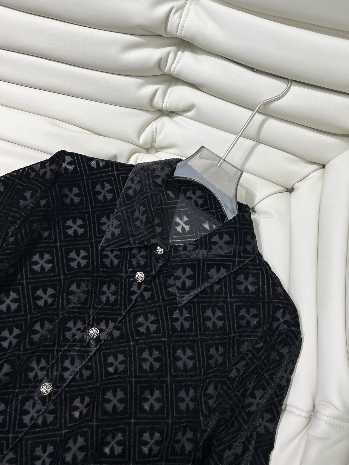 Women’s Velvet Shirt Dress with Cross Design, Packaged Single-Size Suit for Fall Mornings - 图片 2