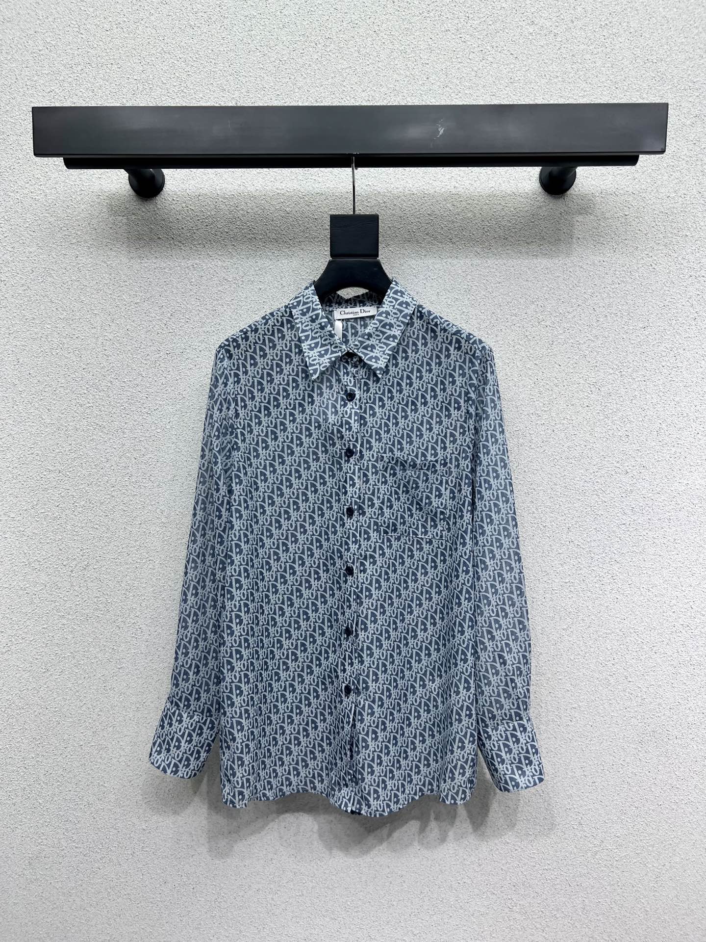 Dior Oblique Pattern Shirt Luxury Resort Style, Available in Pink and Navy Blue 7 i1744907533896 9823 0 5