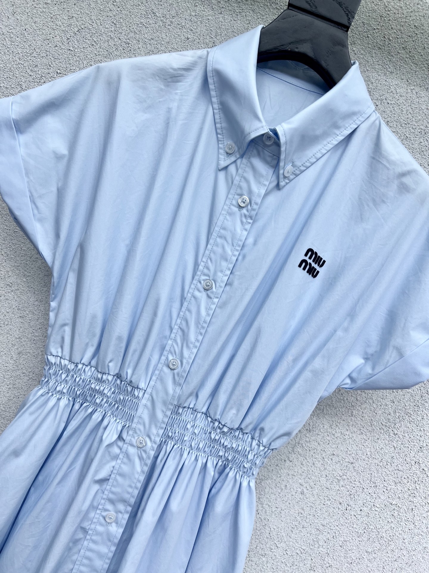 Miu Miu Shirt Style Long Dress - Delicate Texture, Slimming, and Age-Reducing 3 i1746382502646 5358 0 2