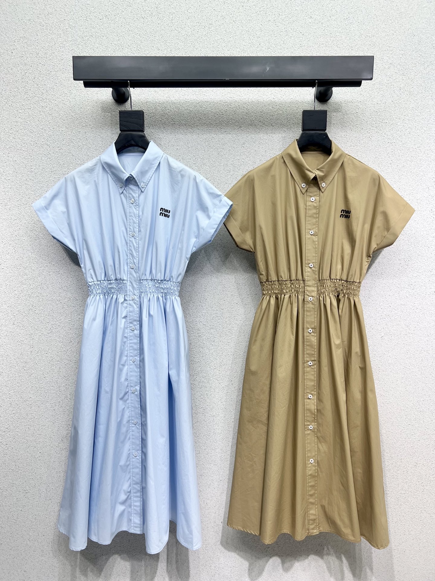 Miu Miu Shirt Style Long Dress - Delicate Texture, Slimming, and Age-Reducing 1 i1746382509764 5677 0 0