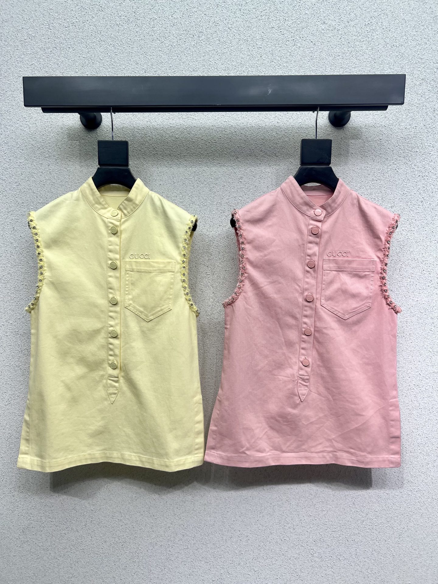 High-Quality Custom Cowboy Dress: P621, Sleeveless, Cotton, Muscle Texture, Yeast Detail - 图片 1