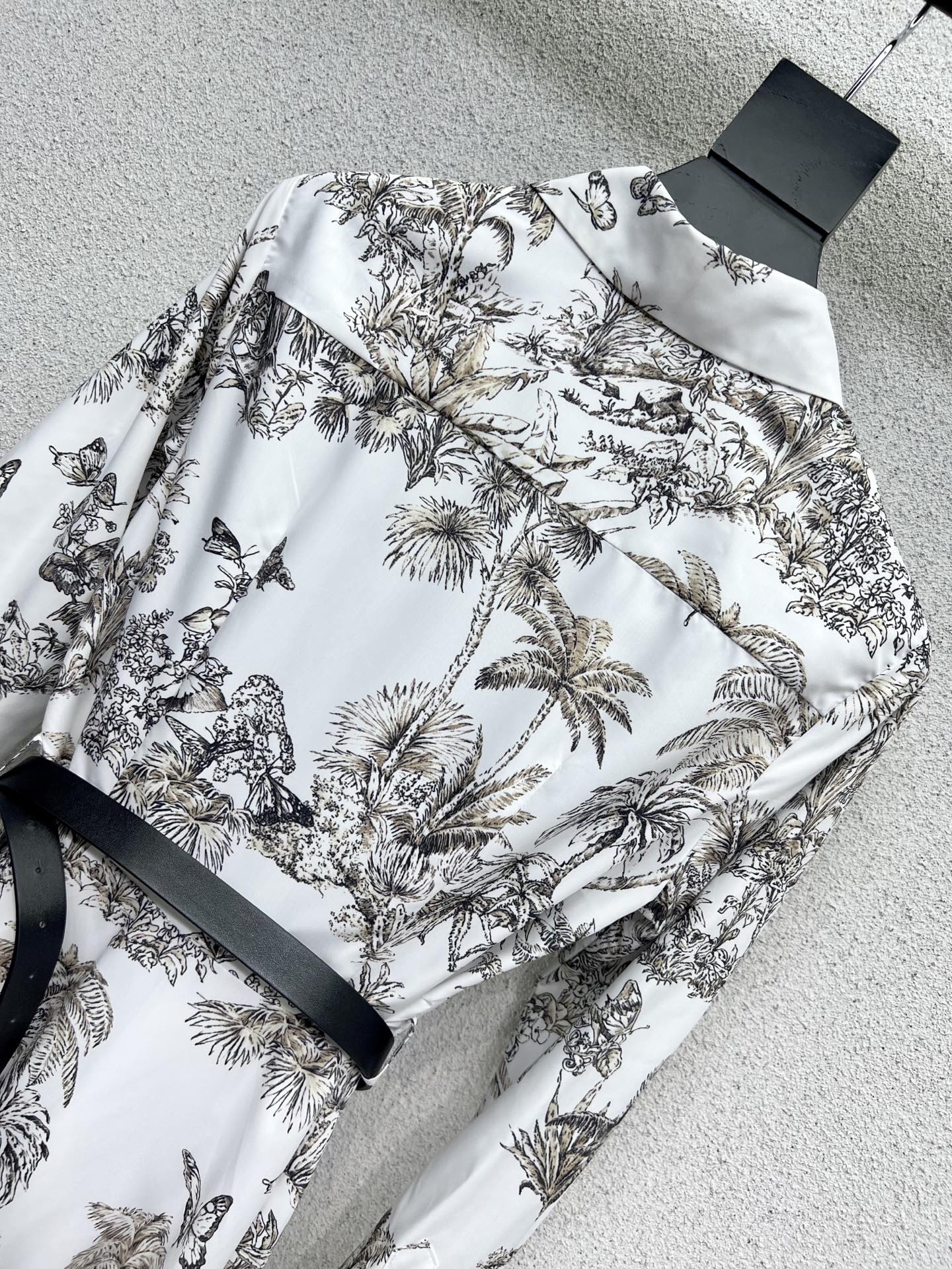 Dior Dress Set with Bee & Butterfly Print, Ruffle Detail & CD Belt 6 i1756690794805 801 0 5