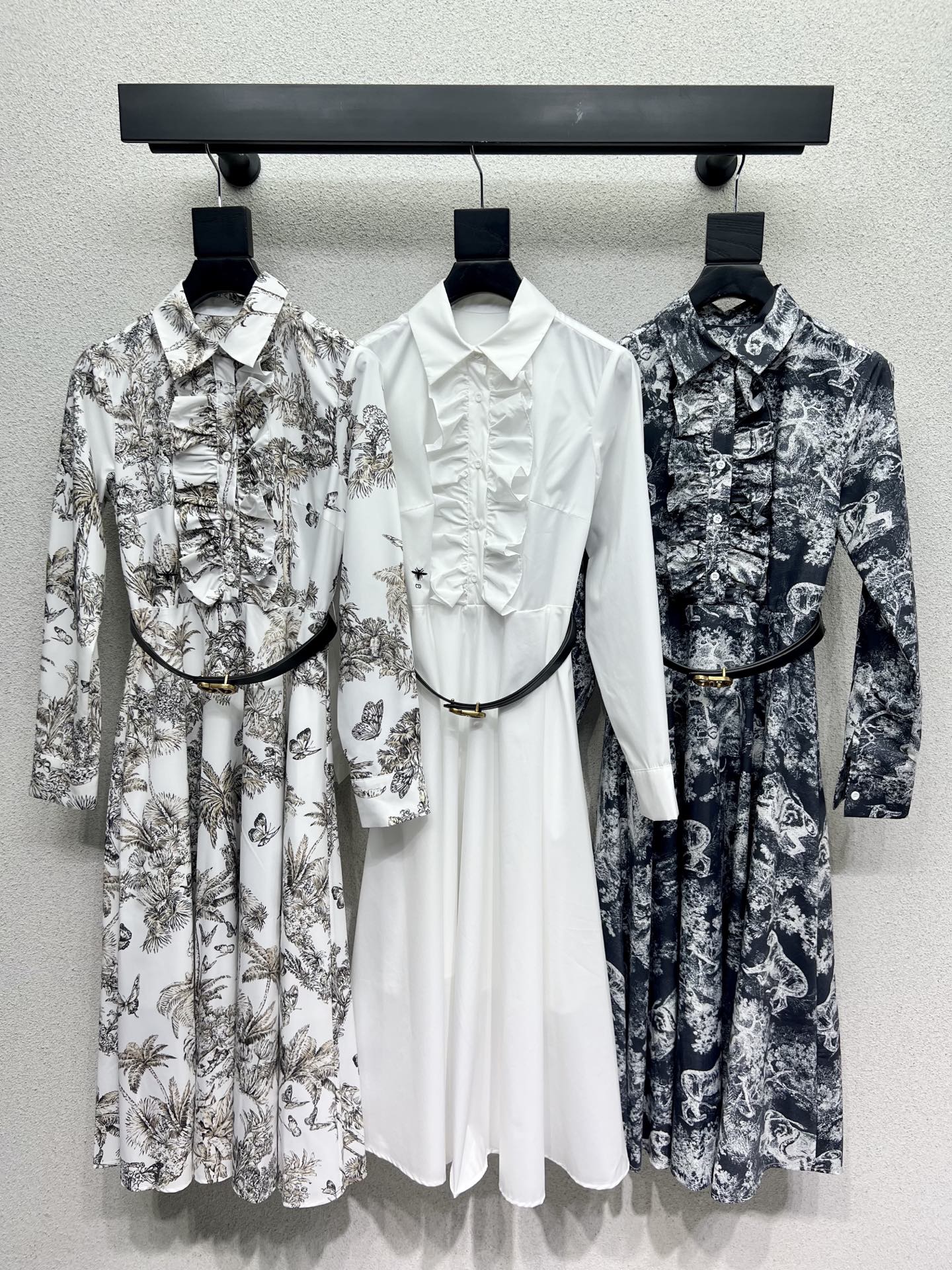 Dior Dress Set with Bee & Butterfly Print, Ruffle Detail & CD Belt 1 i1756690801835 3087 0 0