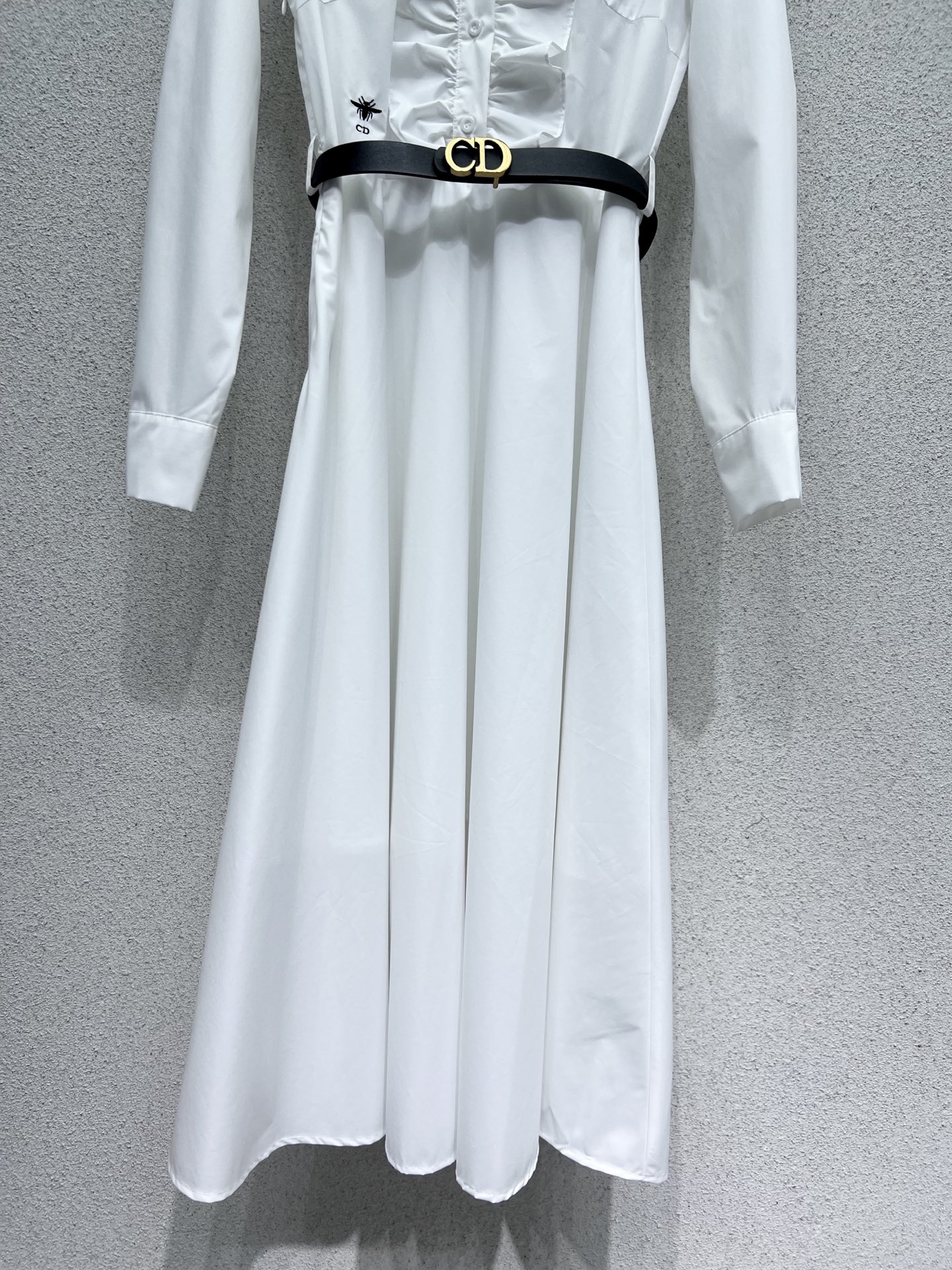 Dior White Midi Dress with Ruffle Details and CD Belt - Classic & Chic 4 i1756691105256 1911 0 3
