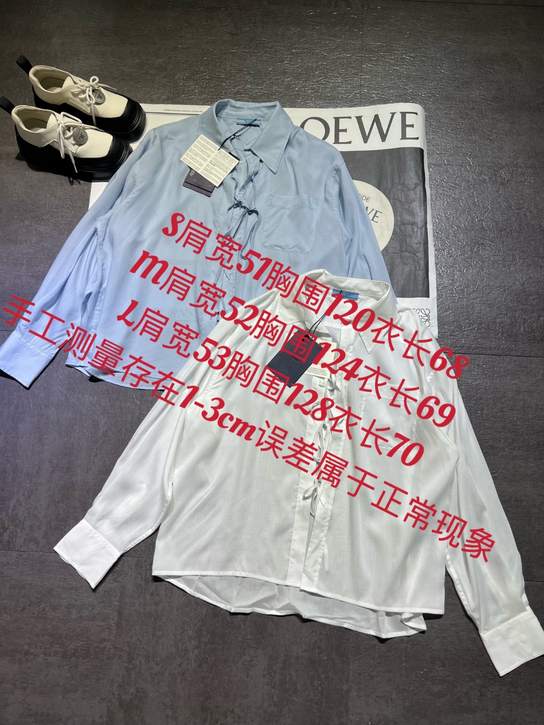 High-end Prada Blue Women’s Shirts: Quality Originals in Two Colors, SML Sizes Available - 图片 9