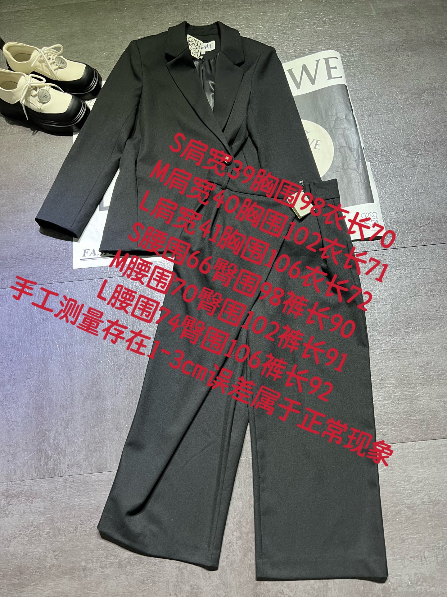 “High-End Fur and Wool Suit with Asymmetrical Pants for Women” - 图片 9