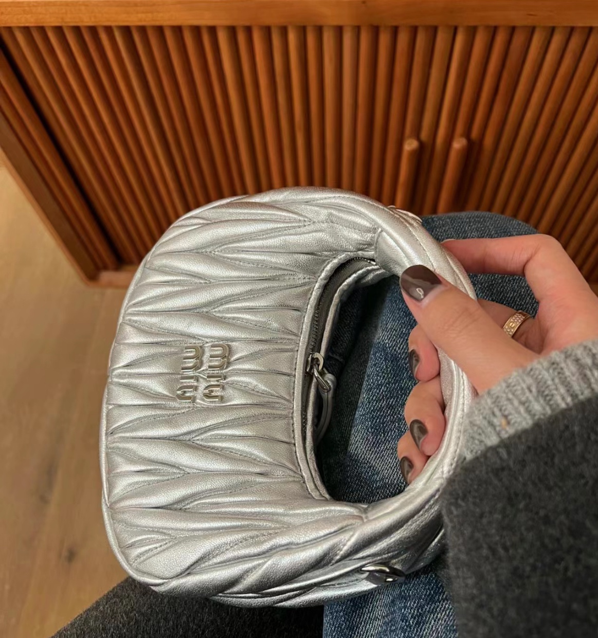 Miu Miu MiuMiu cloud bag silver