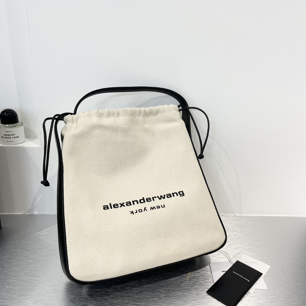 Stylish Canvas Alexander Wang Bucket Bag with Generous Capacity, Size 27, Original Packaging. - 图片 2