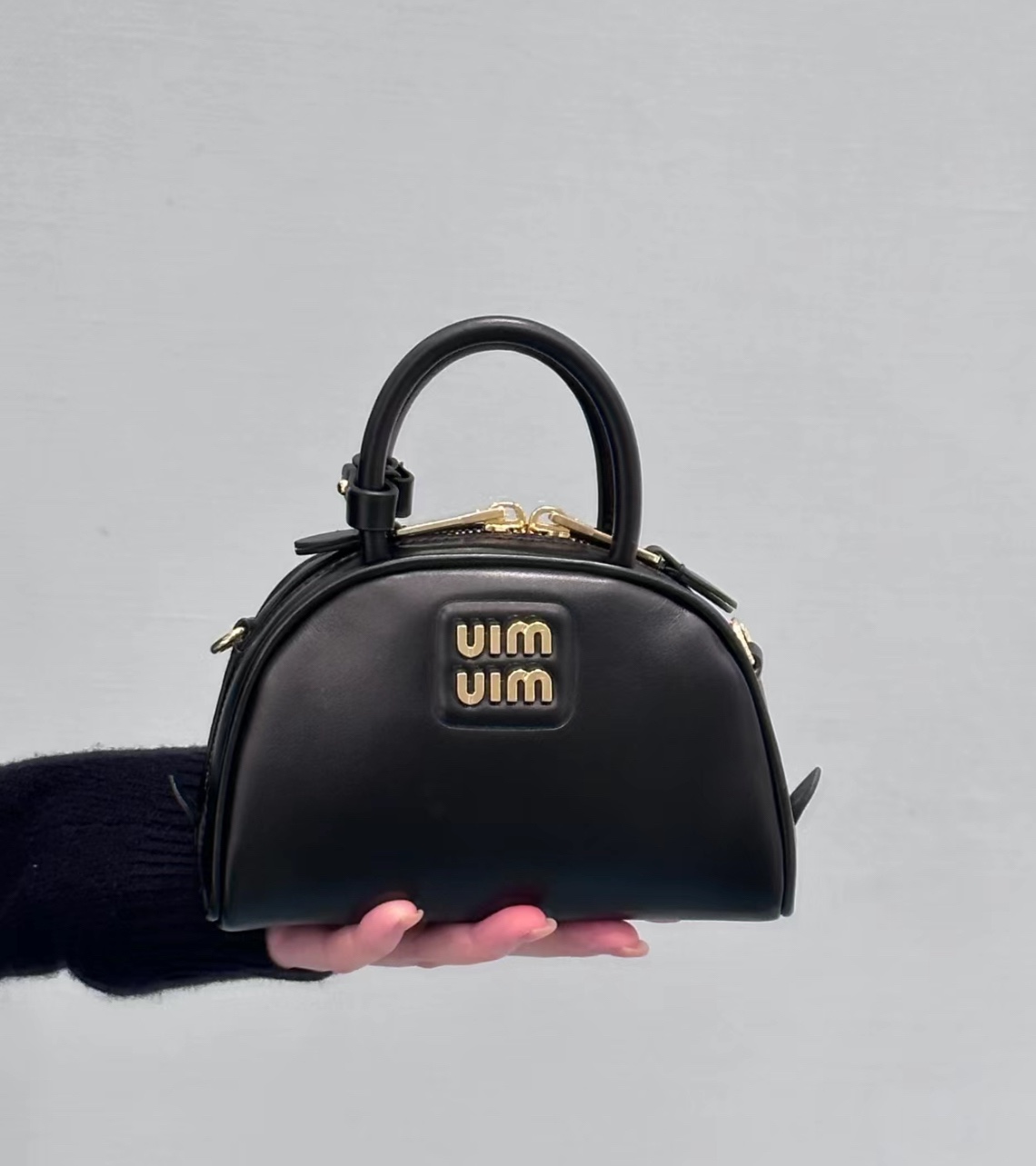 Miu Miu Black Miumiu Half Moon Shell Bag