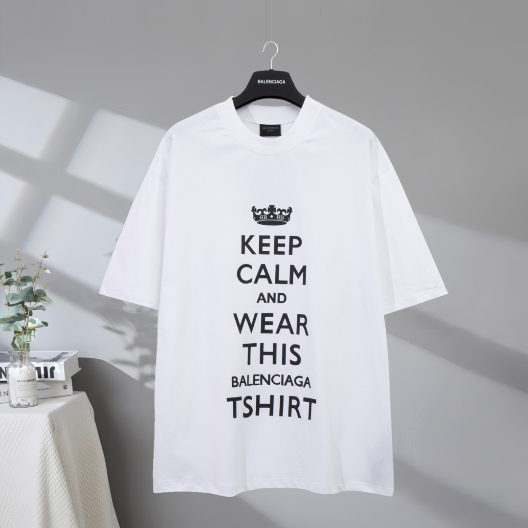 P75 Máxima calidad en el mercado BALENCIAGA/ Balenciaga 2025SS corona Letra inglesa impresa camiseta de manga corta con…