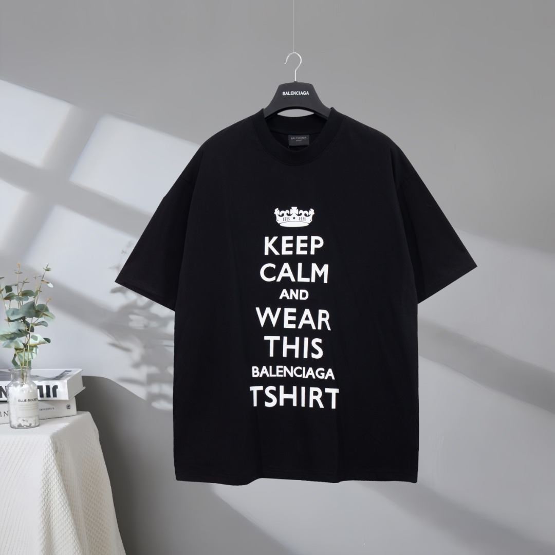 P75 Máxima calidad en el mercado BALENCIAGA/ Balenciaga 2025SS corona Letra inglesa impresa camiseta de manga corta con…