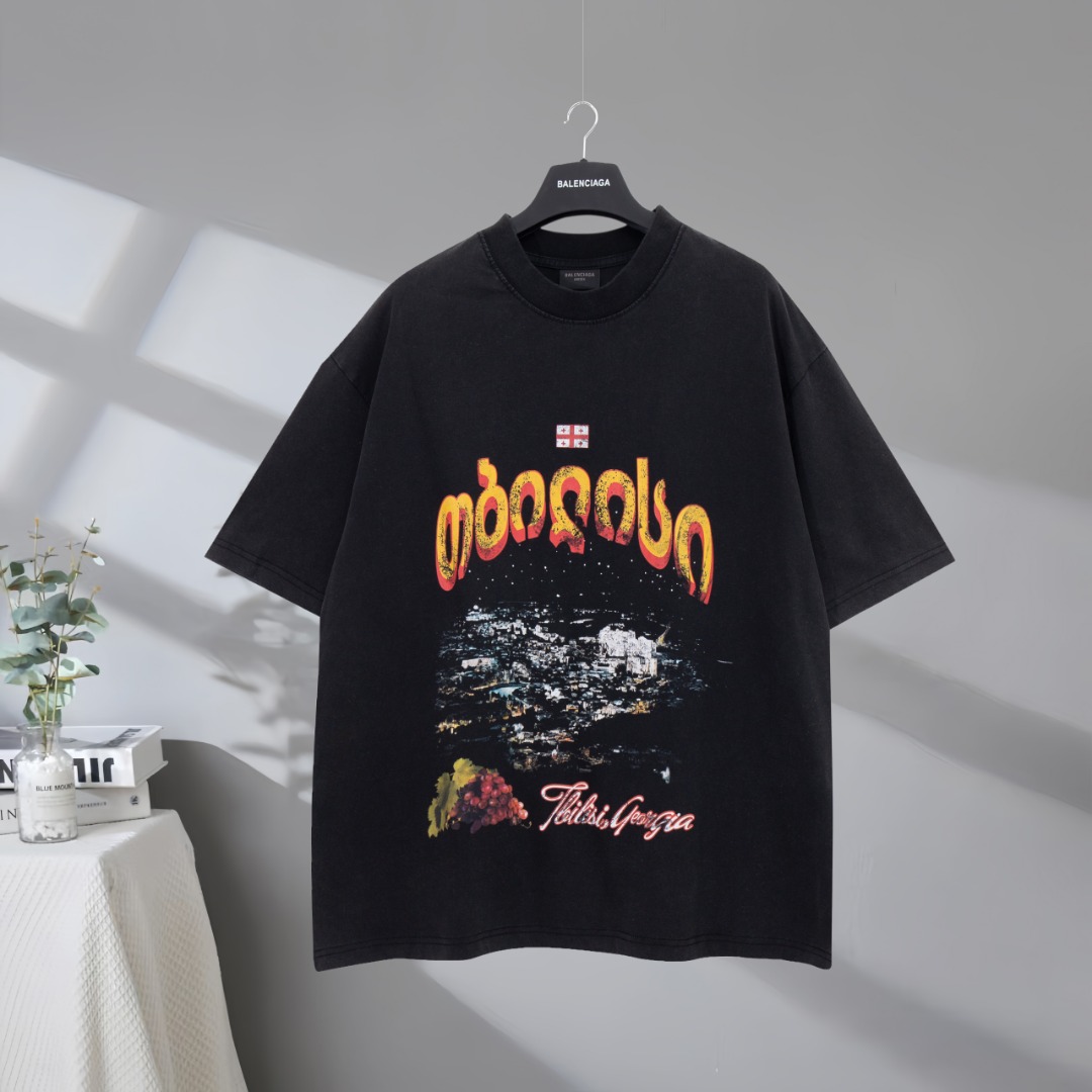 P85 Máxima calidad en el mercado BALENCIAGA/Balenciaga 2025SS Georgia Night Scene Bliss Tinta blanca Impresión directa …