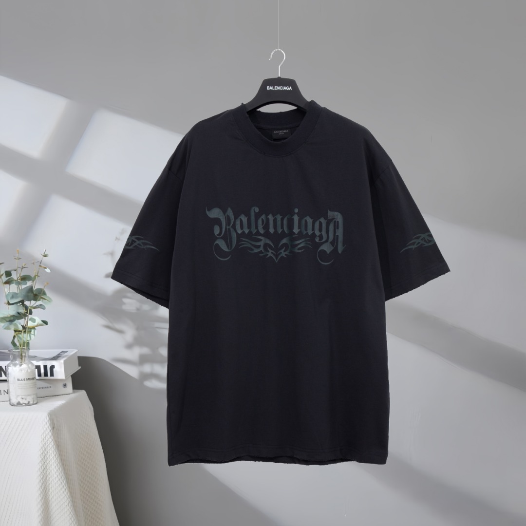 P80 Máxima calidad en el mercado BALENCIAGA/Balenciaga 2025SS tótem love print graffiti destruido viejo desgastado cami…