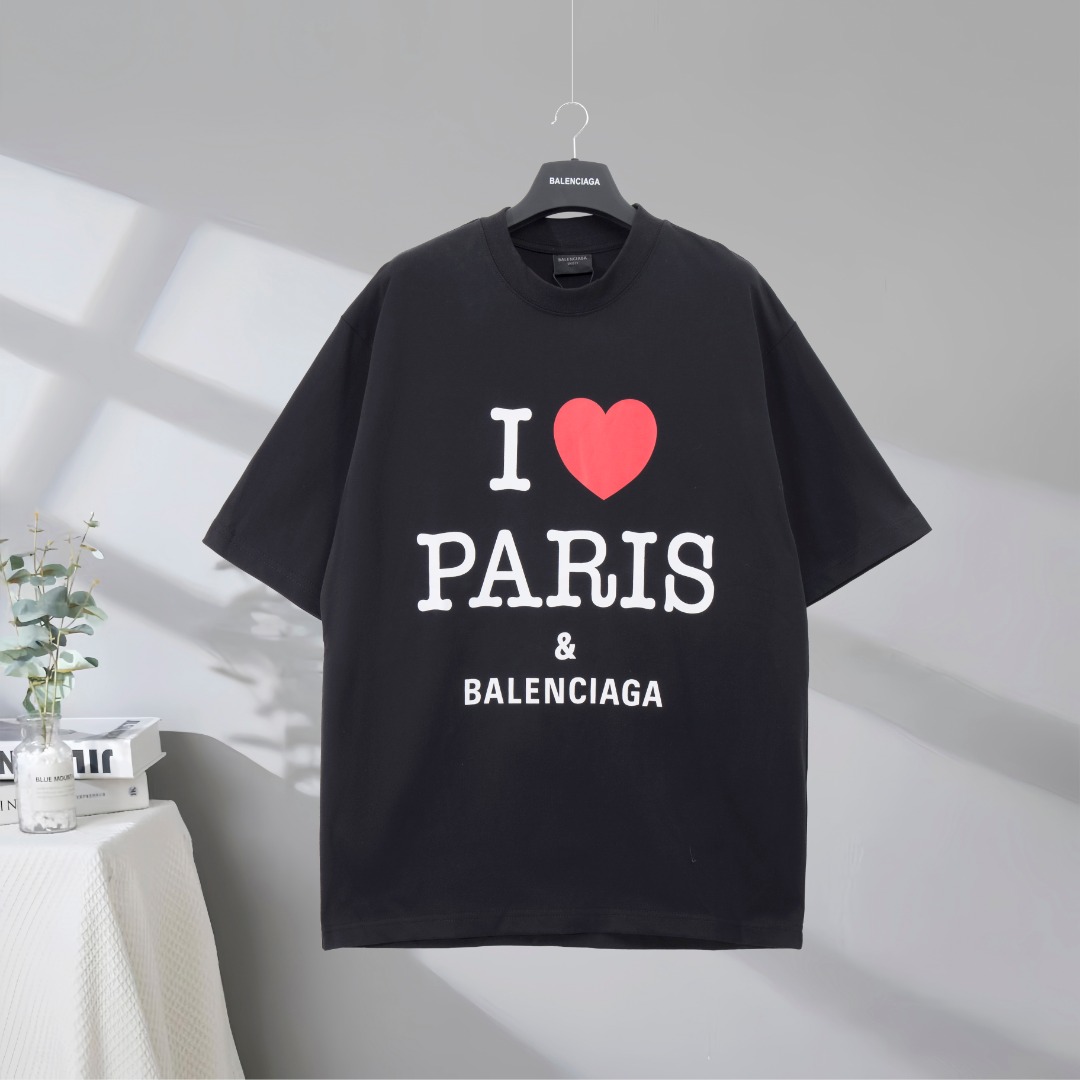 P77 Máxima calidad en el mercado BALENCIAGA/balenciaga 2025SS new paris Chinese Valentine's Day love joint Camiseta de …