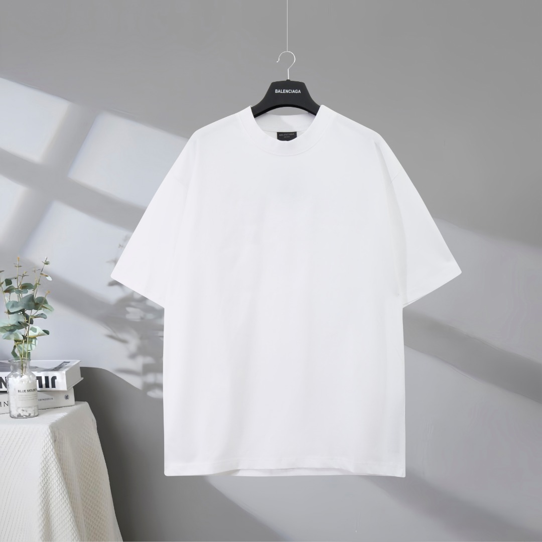 P80 Calidad superior en el mercado BALENCIAGA/Balenciaga 2025SS Camiseta de manga corta con logo clásico corona diamant…