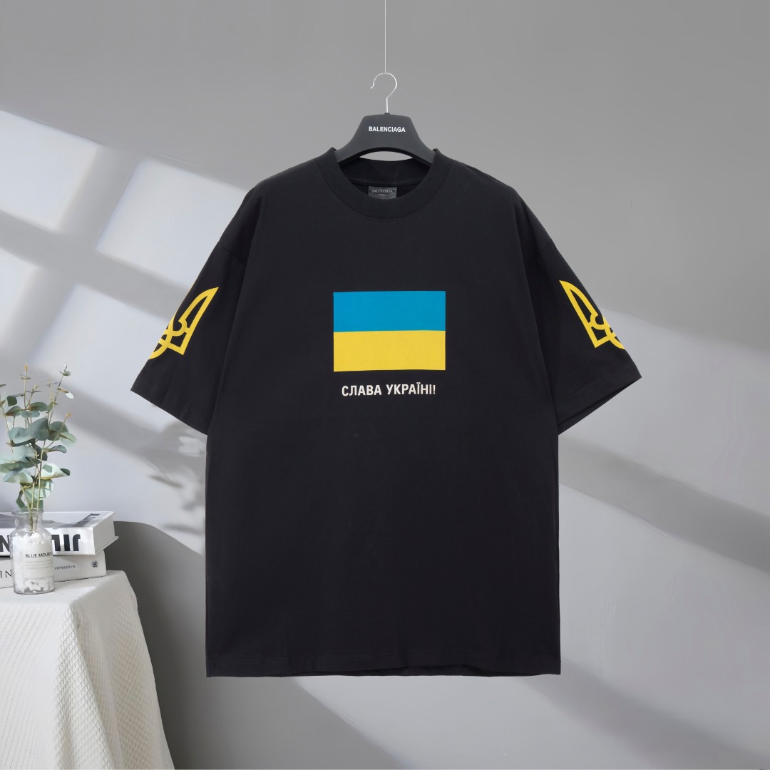 P80 Máxima calidad en el mercado BALENCIAGA/Balenciaga 2025SS Charity Código QR impreso camiseta de manga corta La impr…