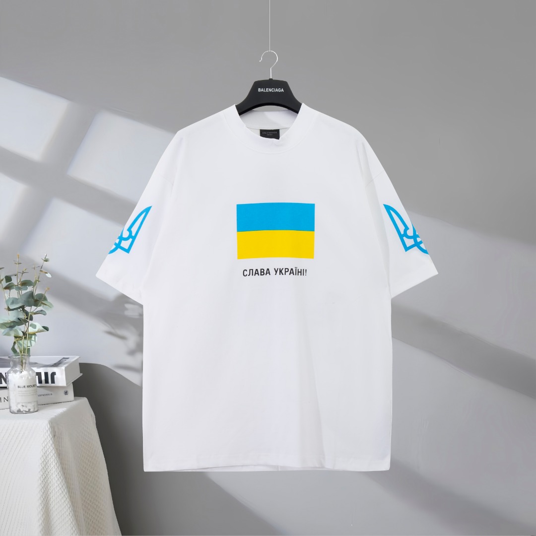 P80 Máxima calidad en el mercado BALENCIAGA/Balenciaga 2025SS Charity Código QR impreso camiseta de manga corta La impr…