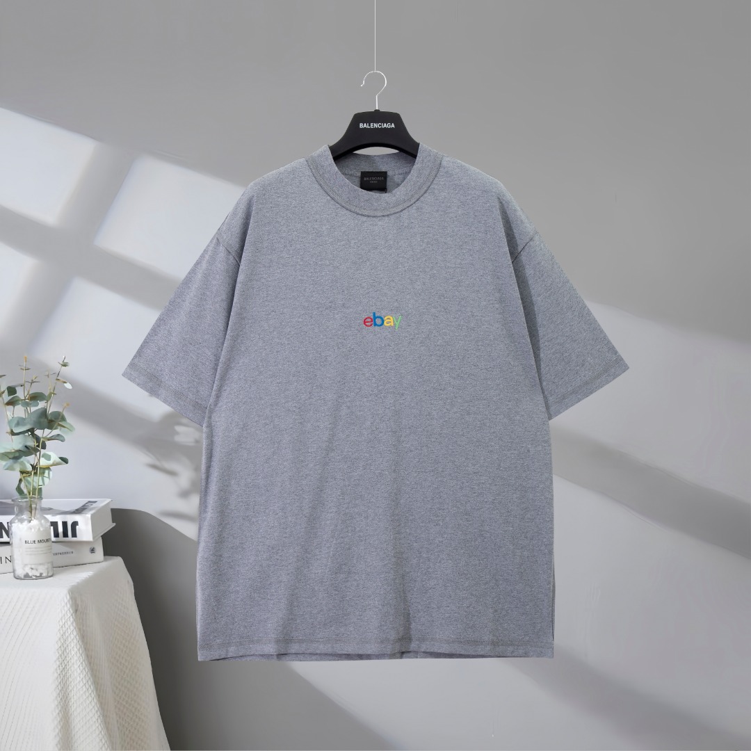 P73 Máxima calidad en el mercado BALENCIAGA/Balenciaga 2025SS Camiseta de manga corta con letras bordadas de marca comp…