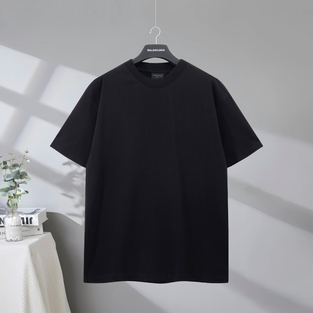 P75 Máxima calidad del mercado BALENCIAGA/Balenciaga 2025SS Camiseta de manga corta con letras bordadas superpuestas en…
