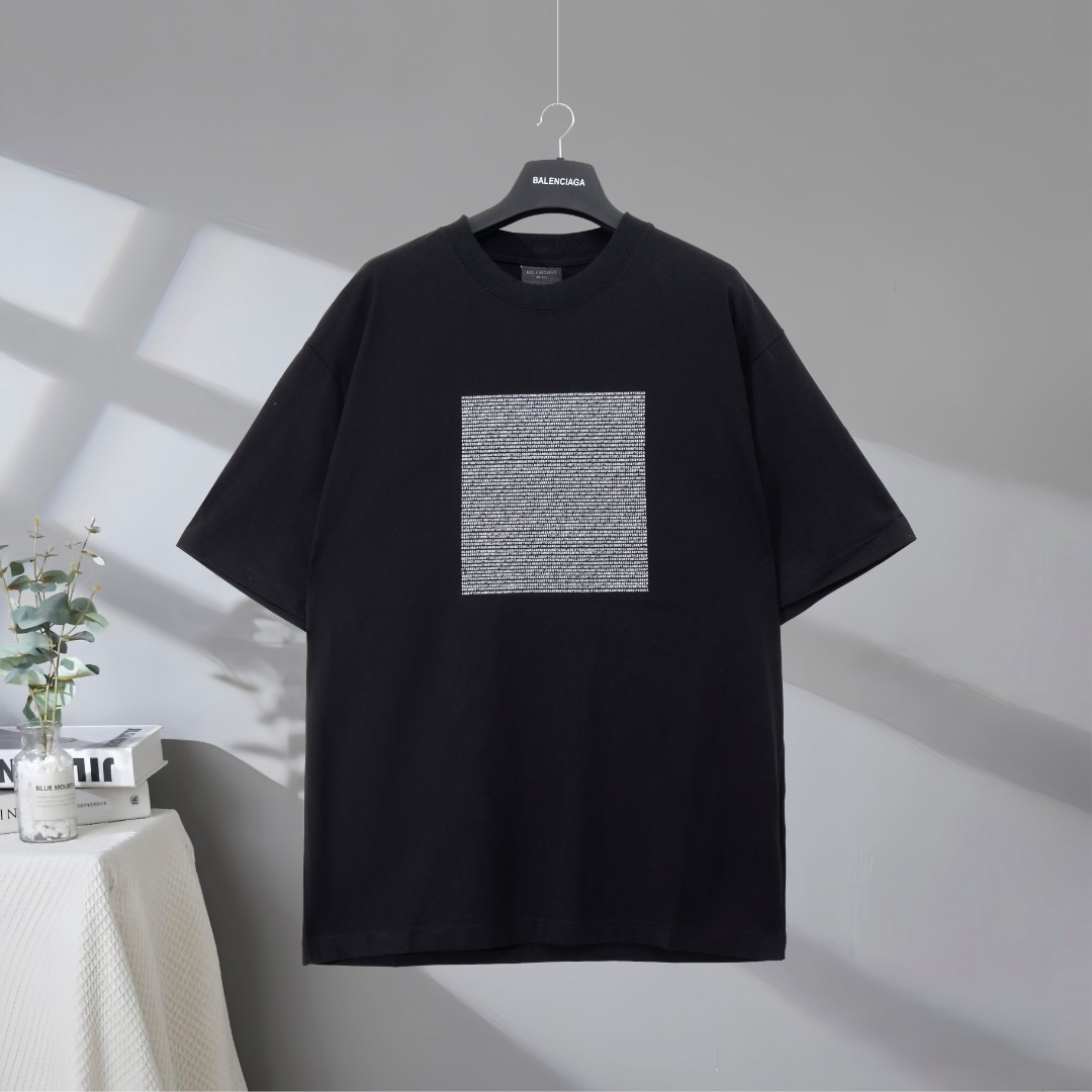 P73 Máxima calidad en el mercado BALENCIAGA/Balenciaga 2025SS Camisetas de manga corta impresas en serie generadas por …