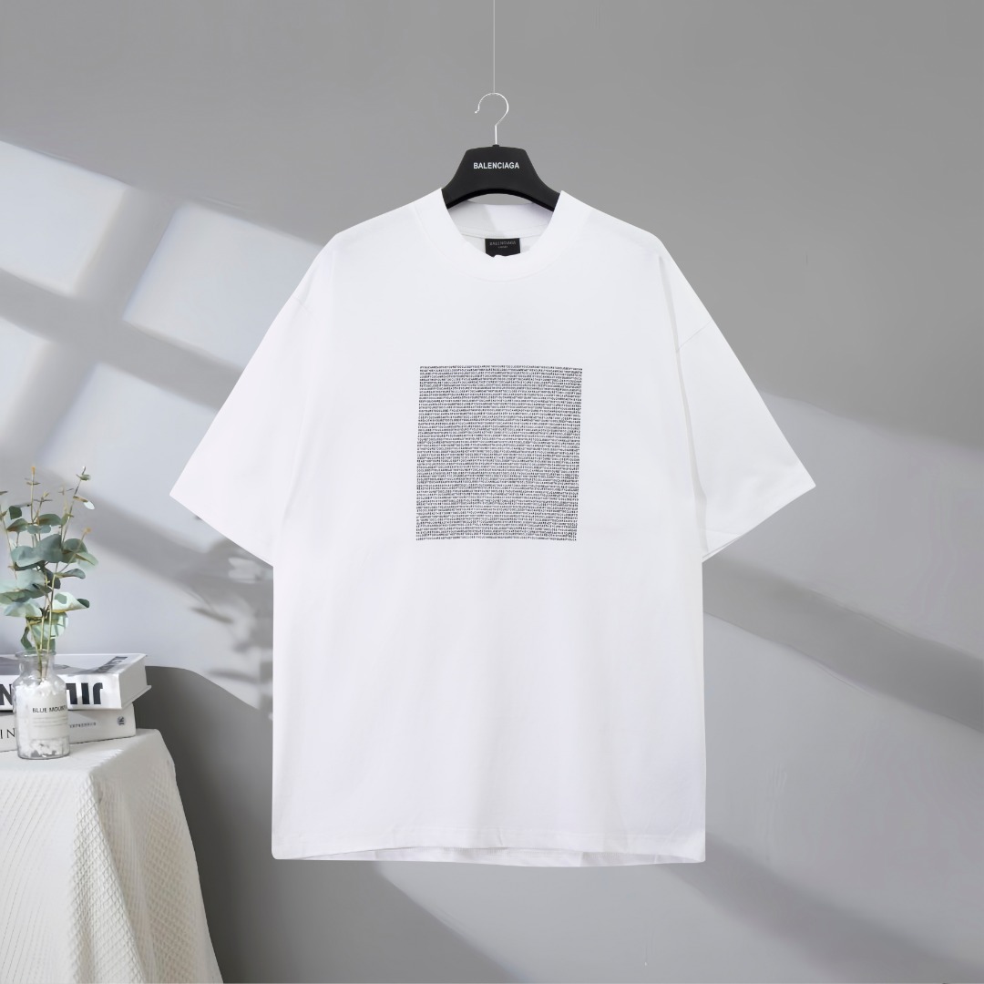P73 Máxima calidad en el mercado BALENCIAGA/Balenciaga 2025SS Camisetas de manga corta impresas en serie generadas por …