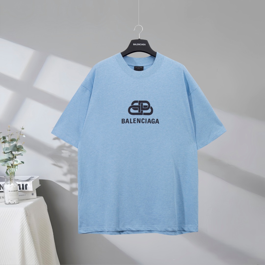 P73 Máxima calidad en el mercado BALENCIAGA/Balenciaga 2025SS camiseta de manga corta desgastada con estampado de letra…