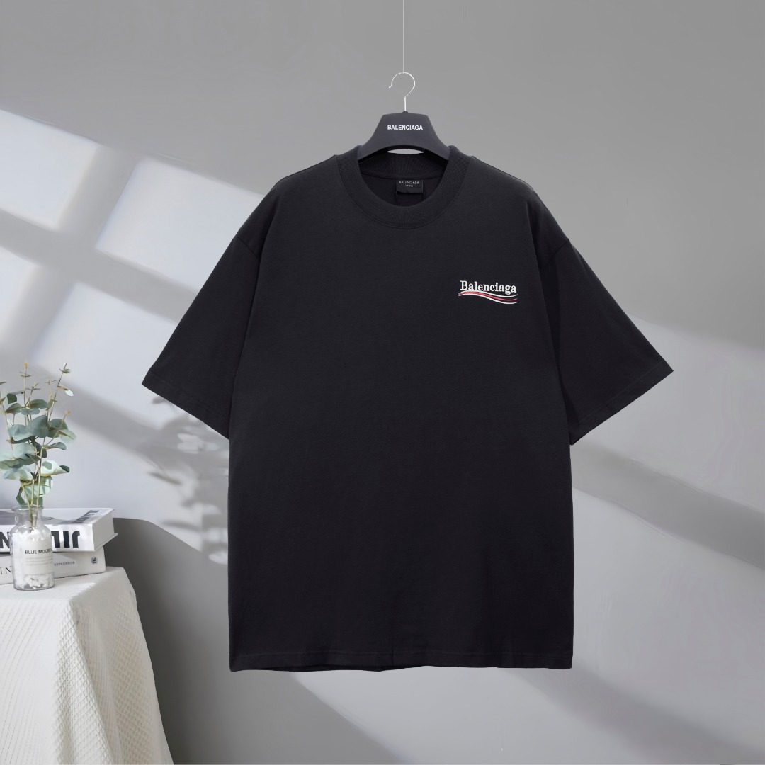 P70 Máxima calidad en el mercado BALENCIAGA/Balenciaga 2025SS Classic Cola Wave Camiseta de manga corta estampada Impre…