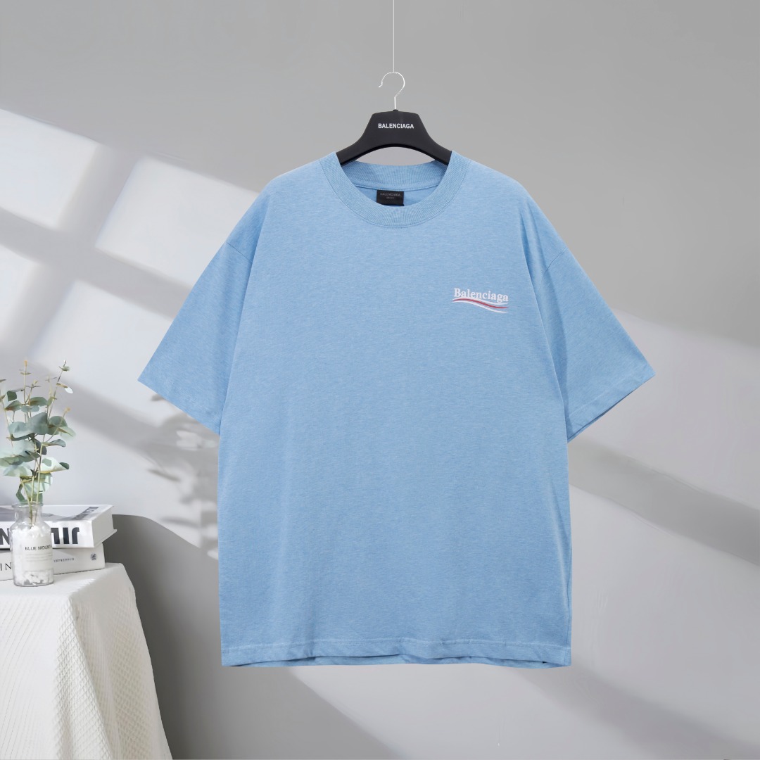 P70 Máxima calidad en el mercado BALENCIAGA/Balenciaga 2025SS Classic Cola Wave Camiseta de manga corta estampada Impre…