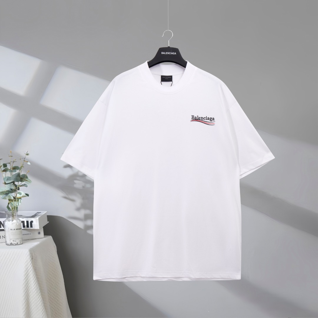 P70 Máxima calidad en el mercado BALENCIAGA/Balenciaga 2025SS Classic Cola Wave Camiseta de manga corta estampada Impre…