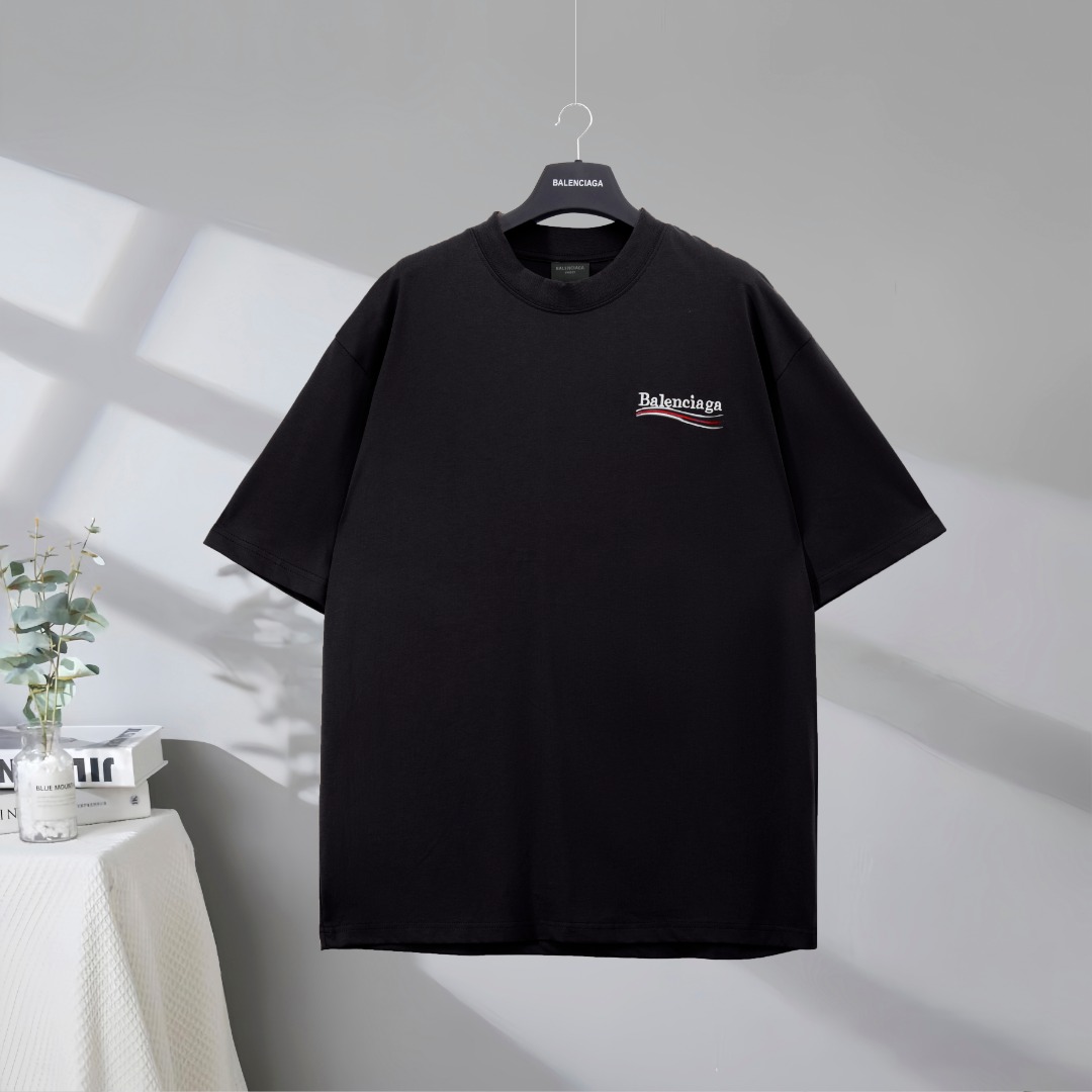 P70 La mejor calidad en el mercado BALENCIAGA/Balenciaga 2025SS Camiseta de manga corta bordada con el logo clásico de …