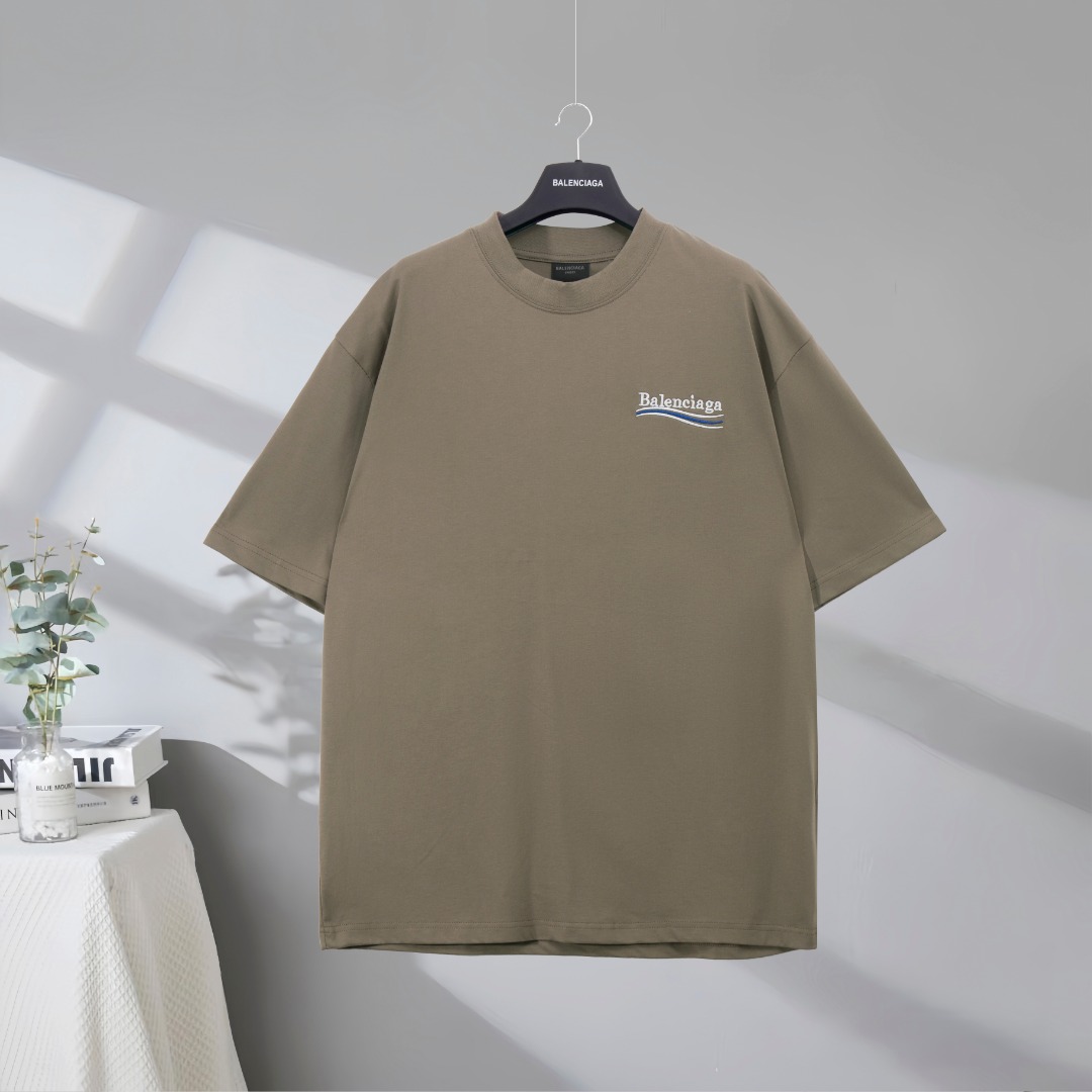 P70 La mejor calidad en el mercado BALENCIAGA/Balenciaga 2025SS Camiseta de manga corta bordada con el logo clásico de …