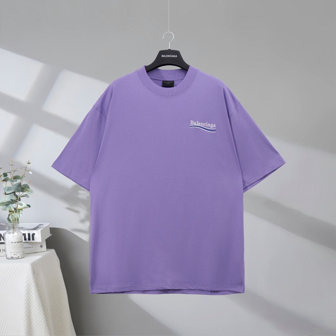 P70 La mejor calidad en el mercado BALENCIAGA/Balenciaga 2025SS Camiseta de manga corta bordada con el logo clásico de …
