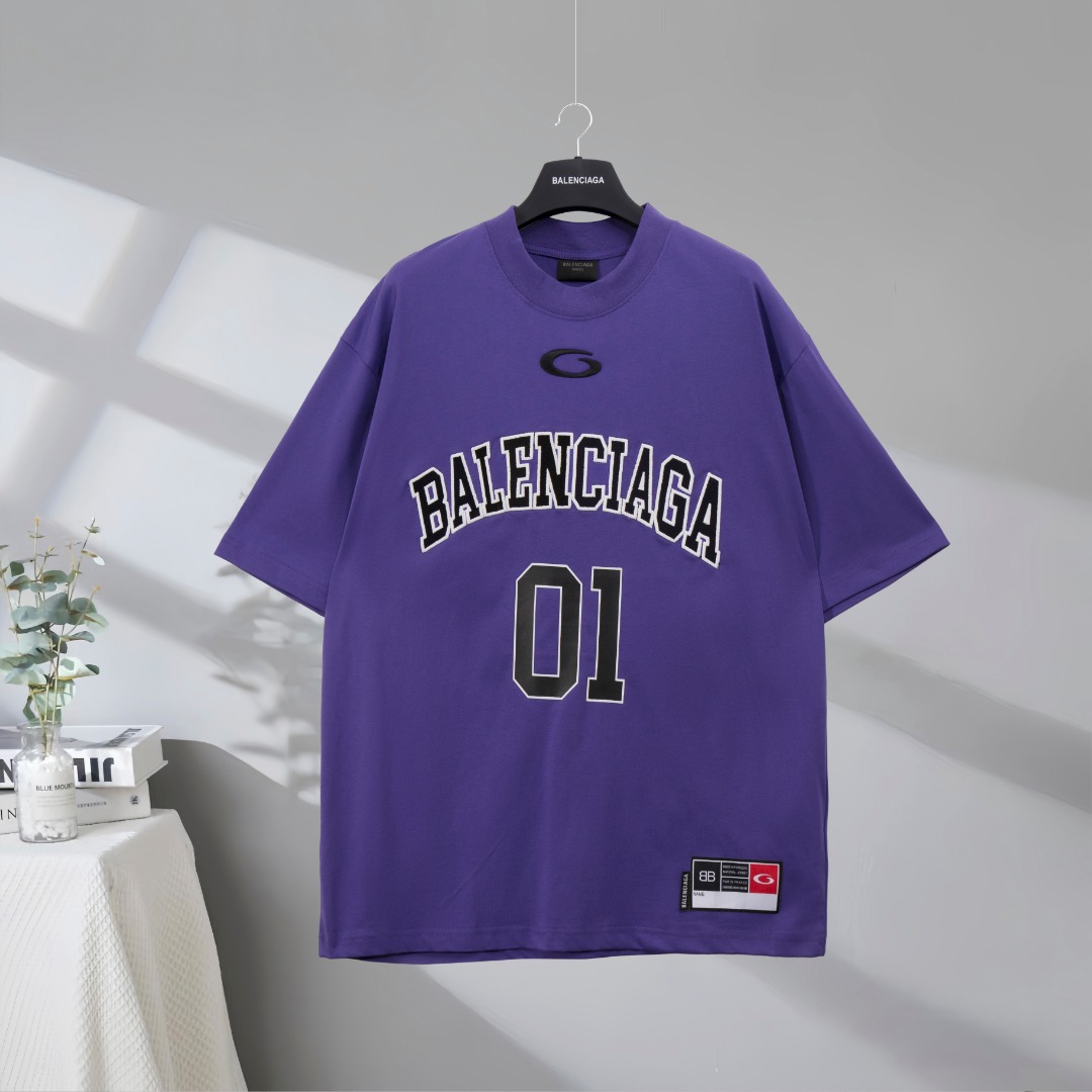 P95 Máxima calidad en el mercado Camiseta de manga corta bordada con estampado de la serie de baloncesto BALENCIAGA/Bal…