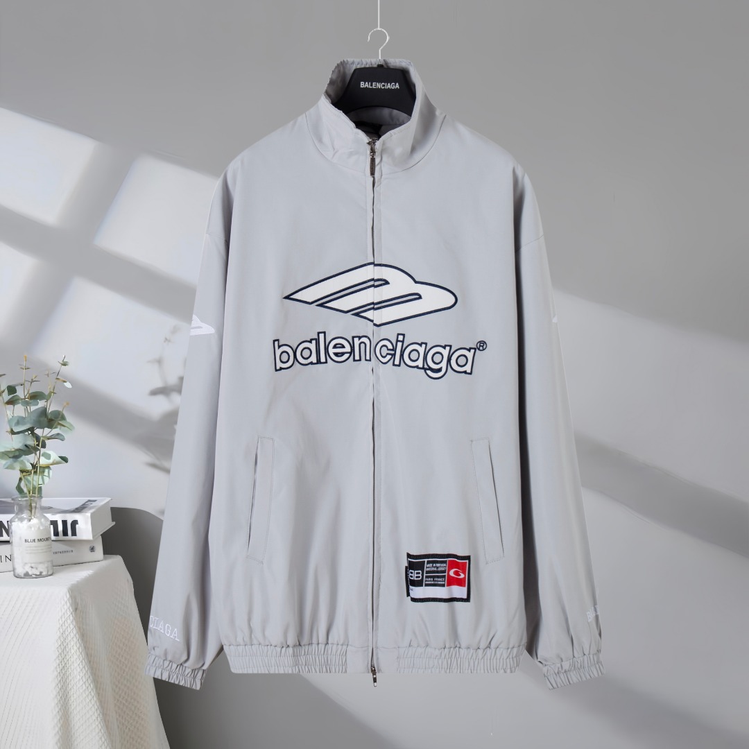 P190 Máxima calidad en el mercado BALENCIAGA/Balenciaga 2026SS chaqueta deportiva con cremallera conjunta Manchester Un…
